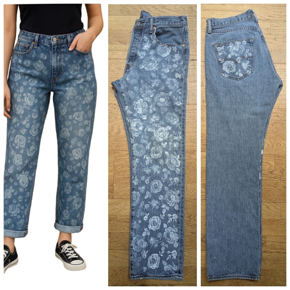 Levi's Blue Floral Jeans - Picture 3 of 16